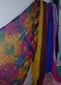 multi colour net duptta cotton combo 9