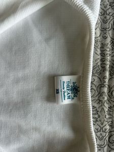 White Long sleeve Henley and zebra print sc