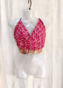 610. Sparkling Halter Neck Crop Top