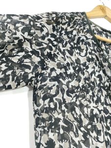 Black And White Printed Transparent Top (Women)