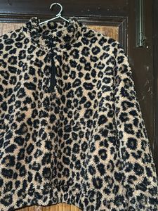 H&amp;M Leopard Print Teddy Sweatshirt