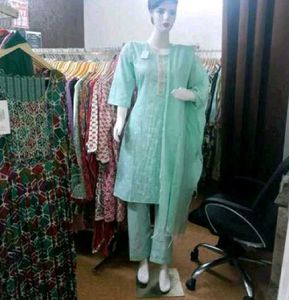 Elegant Sea Green Kurta Set with Dupatta