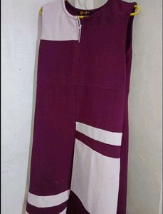 Stylish Maroon &amp; Cream Color onepiece