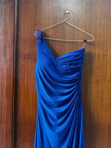 Elegant One Shoulder Royal Blue Gown