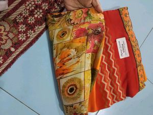 Printed Saree With Unstitched Blouse