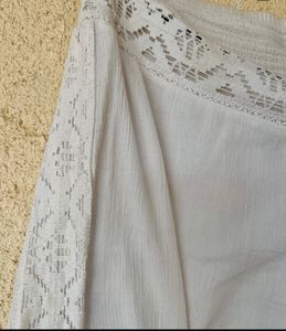 White Pants with Lace Detail