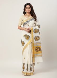 Kerala cotton Elegant Printed Saree