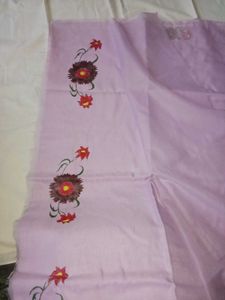 Beautiful Lavender Saree with Floral Print