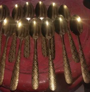 Vintage Gold-Tone Spoon Set (11 Pieces)