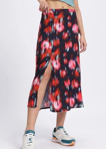 Stylish Floral Print Midi Skirt