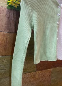 💟Combo(2)purple Balloon Sleeves👾Green Buttened🤍