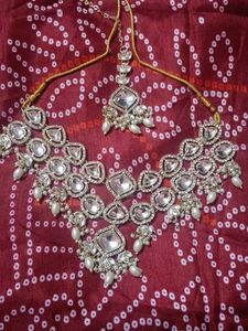 Elegant Kundan &amp; Pearl Jewellery Set😍