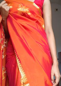 Perfect Fit Orange Silk Saree