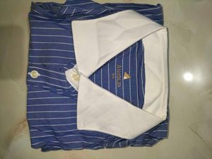 Men's Blue Striped Dress Shirt