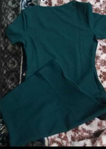S size Elegant Green Sheath Dress