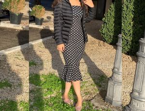 Chic Polka Dot Halter Neck Dress