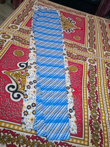 Blue Floral Print Kurta And Pant Set.