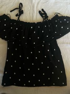 Cute Polka Dot Off-Shoulder Top