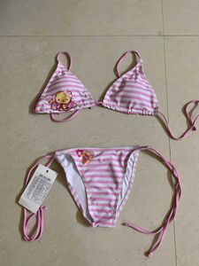 2pc Striped String Bikini Set