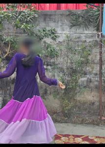 Purple Tiered party wear Dress