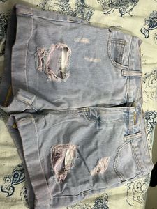 Distressed Denim Shorts