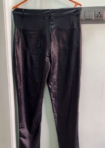 Black Faux Leather Pants