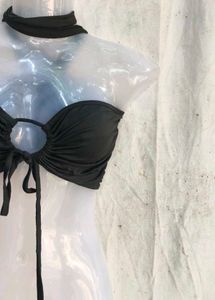 Black Halter Neck Bikini Top