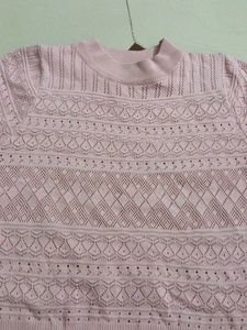 Pink Lace Knit Top