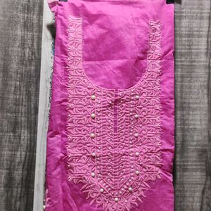 Bright Pink Dress Material with Dupatta