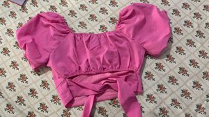 Chic Pink Puff Sleeve Top