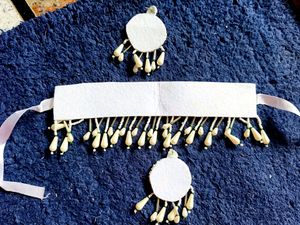Light Blue And Pink Handmade Neck Set