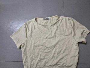 Cream Cropped T-Shirt