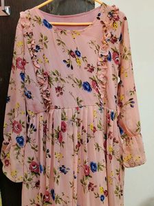 Pink Floral Maxi Dress