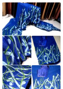 Price Drop🎊navy Blue Saree