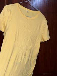 Ribbed Yellow T-Shirt