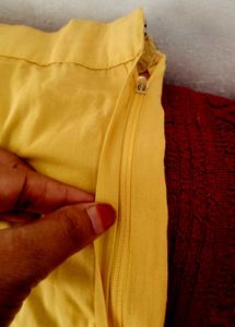 Yellow salwar with Lace Detail