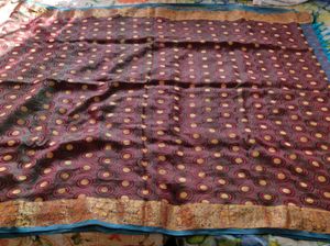 Elegant Maroon &amp; Blue Saree