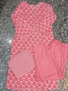 Pink Floral Kurta Set