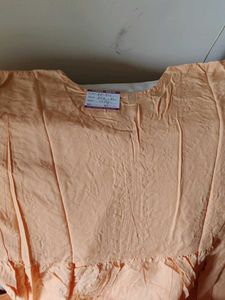 Elegant Peach Embroidered Kurta