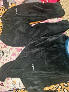 Velvet Black Loungewear Set in XXL size
