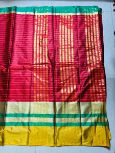 Vibrant Red and Yellow Saree