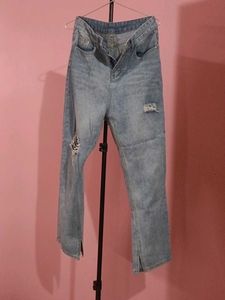 Distressed Light Wash Flare Jeans