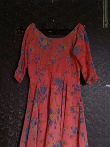 Peach Color Anarkali Kurta
