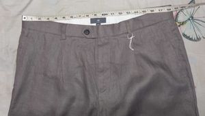 men's dark greige relaxed fit linen shorts