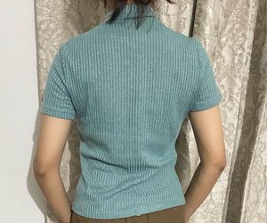 Ribbed Mock Neck Short Sleeve Top