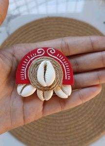Ethnic fabric Shell Earrings