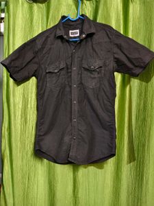 Men's Black Short Sleeve Casual Shirt