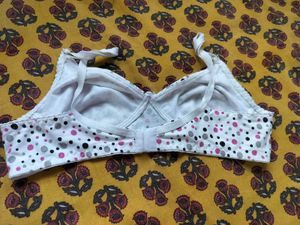Comfortable 2 Bra Set - Black &amp; White Polka Dot