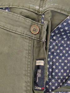 Olive Green Straight Fit Pants