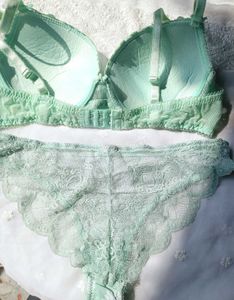 Mint Green Lace pushup braand Panty Set